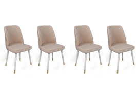 Hanah Home Hugo-407 V4 Juego de 4 Sillas de Terciopelo